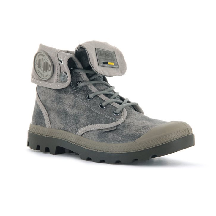 Palladium Pampa Baggy WAX Men's Boots Grey | UK T623-LUS